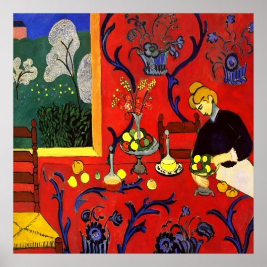 The Dessert: Harmony in Red (The Red Room) Matisse Poster (Voorkant)