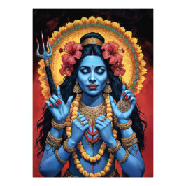 The Destroyer of Evil Goddess Kali Foto Afdruk