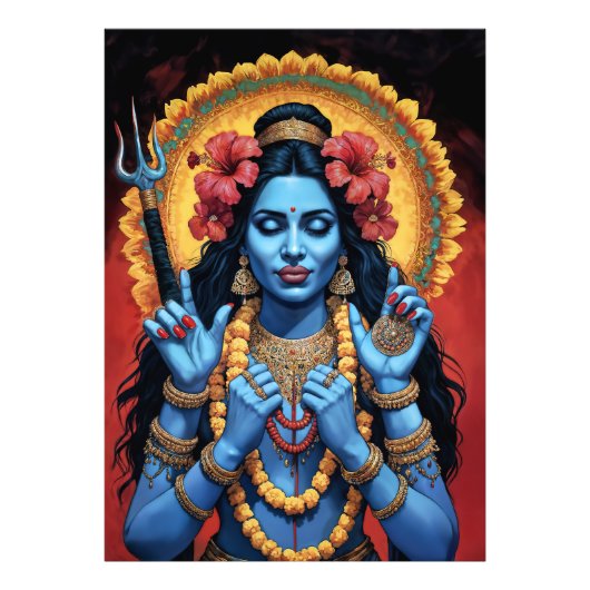 The Destroyer of Evil Goddess Kali Foto Afdruk (Voorkant)