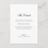 The Details Script Minimalist Wedding Informatiekaartje (Voorkant)