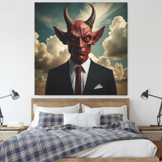 The Devil's Deal: een verrassende twist in elegant Canvas Afdruk (Insitu (Slaapkamer))
