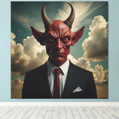 The Devil's Deal: een verrassende twist in elegant Canvas Afdruk (Insitu (Houten vloer))