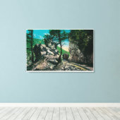 The Devil's Gateway, Mt. LoweMt. Lowe, CA Canvas Afdruk (Insitu (Houten vloer))