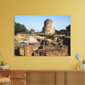 The Dhamekh stupa, c.500 AD Canvas Afdruk (Insitu (Woonkamer))
