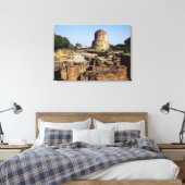 The Dhamekh stupa, c.500 AD Canvas Afdruk (Insitu (Slaapkamer))