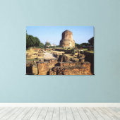 The Dhamekh stupa, c.500 AD Canvas Afdruk (Insitu (Houten vloer))