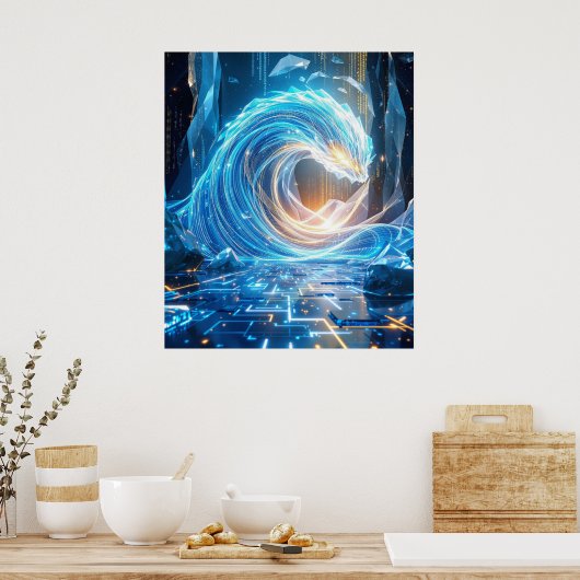The Digital Maelstrom: Gateway to Cyber Infinity Poster (Keuken)