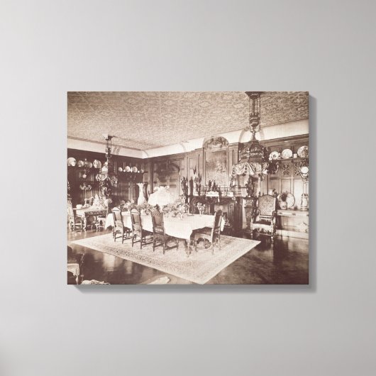 The Dining Room, Wickham Hall, Kent, 1897 Canvas Afdruk (Voorkant)