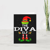 The Diva Elf Christmas Family Matching Pajama  Kaart (Voorkant)