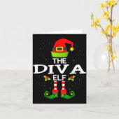 The Diva Elf Christmas Family Matching Pajama Kaart (Gele Bloem)