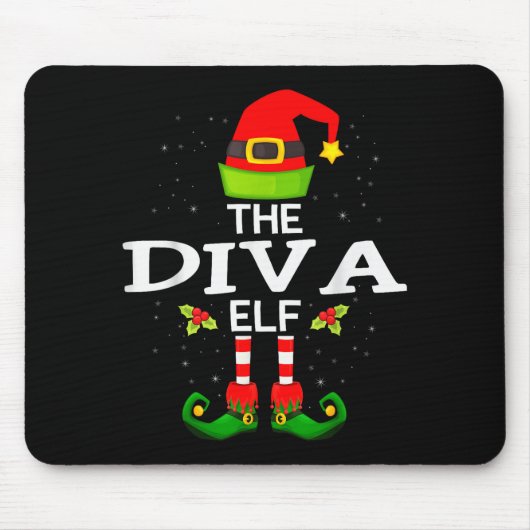 The Diva Elf Christmas Family Matching Pajama  Muismat (Voorkant)