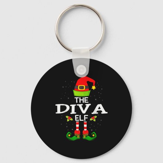 The Diva Elf Christmas Family Matching Pajama  Sleutelhanger (Voorkant)