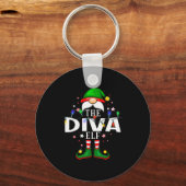The Diva Elf Christmas Family Pajama Party  Sleutelhanger (Voorkant)