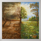 The Divide - Symbolische contrastillustratiestijl Poster (Voorkant)