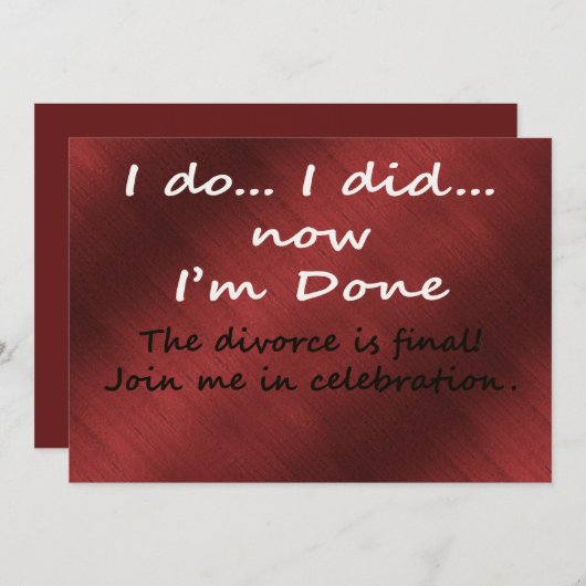 The Divorce is Final Kaart (Voorkant / Achterkant)