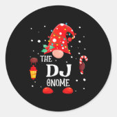 The Dj Gnome Matching Family Christmas Gnome Pajam Ronde Sticker (Voorkant)