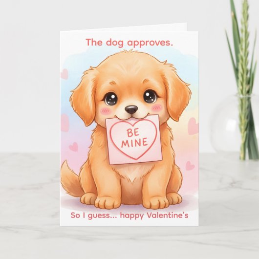 The Dog Approves — Funny Pet Lover Valentine Feestdagen Kaart (Voorkant)