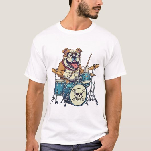 The Dog Drummer  T-shirt (Voorkant)