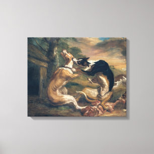 The Dog Fight, 1678 Canvas Afdruk