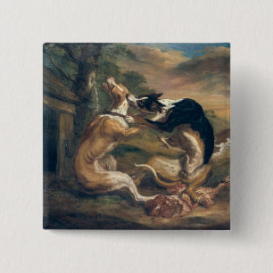 The Dog Fight, 1678 Vierkante Button 5,1 Cm
