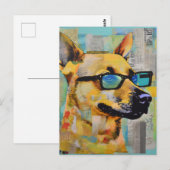 The Dog in Glasses Collage Briefkaart (Voorkant / Achterkant)