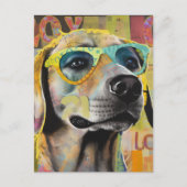 The Dog in Glasses Unique Collage Briefkaart (Voorkant)
