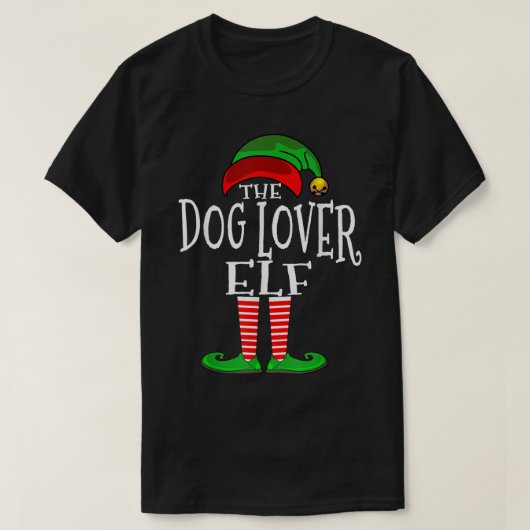 The Dog Lover Elf Christmas Design T-shirt (Design voorkant)