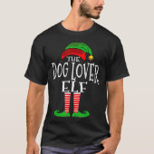 The Dog Lover Elf Christmas Design T-shirt (Voorkant)