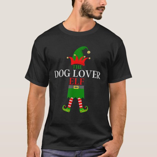 The Dog Lover Elf Funny Matching Family Group Chri T-shirt (Voorkant)