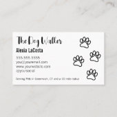 The Dog Walker Modern Professional Black Visitekaartje (Achterkant)