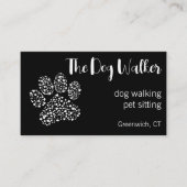 The Dog Walker Modern Professional Black Visitekaartje (Voorkant)