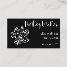 The Dog Walker Modern Professional Black Visitekaartje