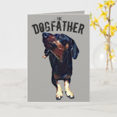 'The Dogfather' Howling Dex Vaderdag Kaart (Gele Bloem)