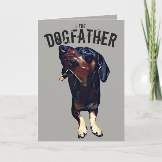 'The Dogfather' Huilende Dex Vaderdagkaart Kaart (Voorkant)