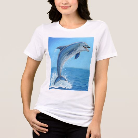 The Dolphin’s Silent Dance Tri-Blend Shirt (Voorkant)