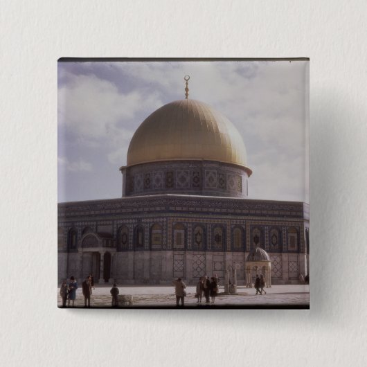 The Dome of the Rock, bouwde AD 692 Vierkante Button 5,1 Cm (Voorkant)