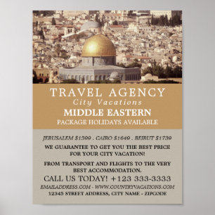 The Dome of the Rock, Jeruzalem, Reisbureau Poster