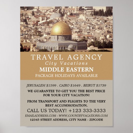 The Dome of the Rock, Jeruzalem, Reisbureau Poster (Voorkant)