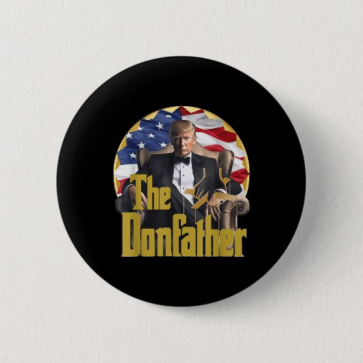 The Donfather, Funny Trump 2024, de comeback Ronde Button 5,7 Cm (Voorkant)
