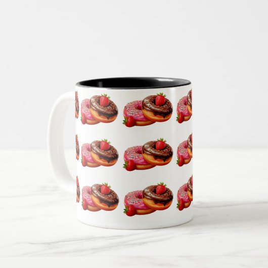The Donut Mug Tweekleurige Koffiemok (Voorkant links)