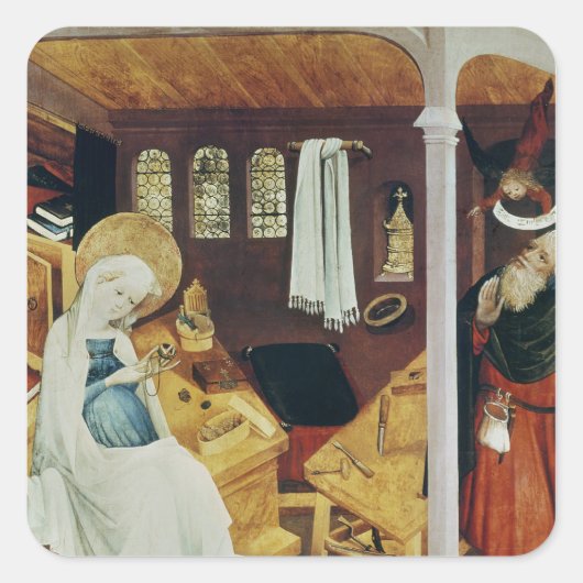 The Doubt of St. Joseph, c.1410-20 Vierkante Sticker (Voorkant)