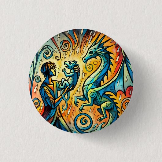  the dragon keeper ronde button 3,2 cm (Voorkant)