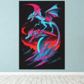The Dragon Surf Rider Canvas Afdruk (Insitu (Houten vloer))