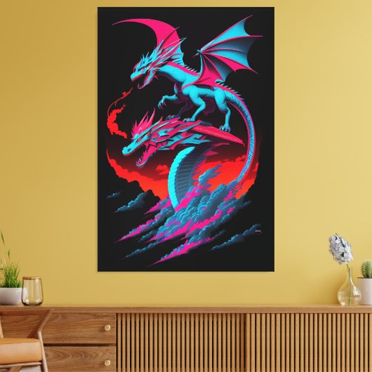 The Dragon Surf Rider Canvas Afdruk (Insitu (Woonkamer))