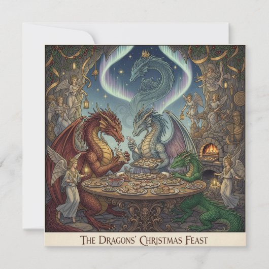 The Dragons' Christmas Feast – Holiday Invitation (Voorkant)