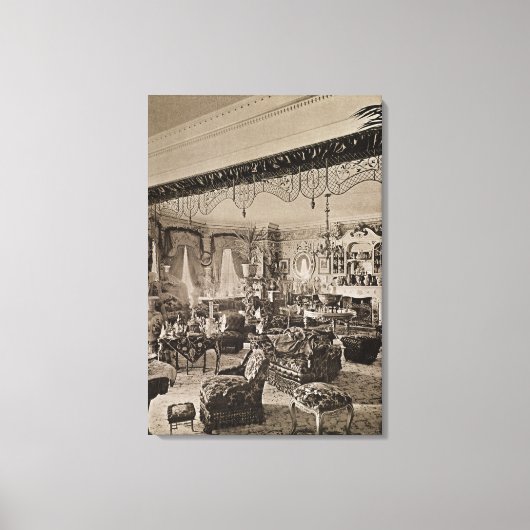 The Drawing Room, Wickham Hall, Kent, 1897 Canvas Afdruk (Voorkant)