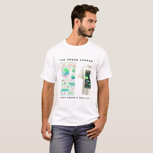"The Dream Chaser" levendig abstract ontwerp T-shirt (Voorkant volledig)