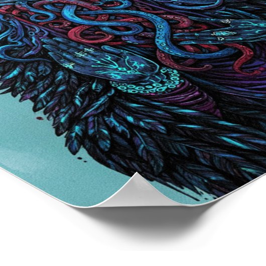 The Dream Weaver - Psychedelic Dark Fantasy Wall  Poster (Hoek)