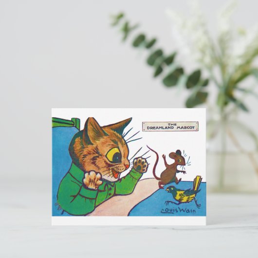 The Dreamweaver Mascot, Louis Wain Briefkaart (Staand voorkant)