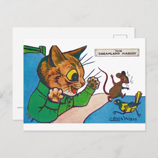 The Dreamweaver Mascot, Louis Wain Briefkaart (Voorkant / Achterkant)